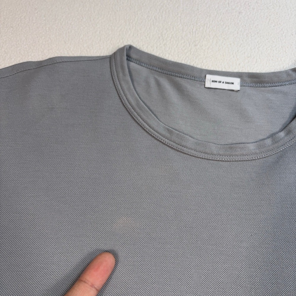 Son Of‎ A Tailor T-Shirt Men's S/M Gray 100% Supima Cotton Crewneck *Stains* - Picture 9 of 13